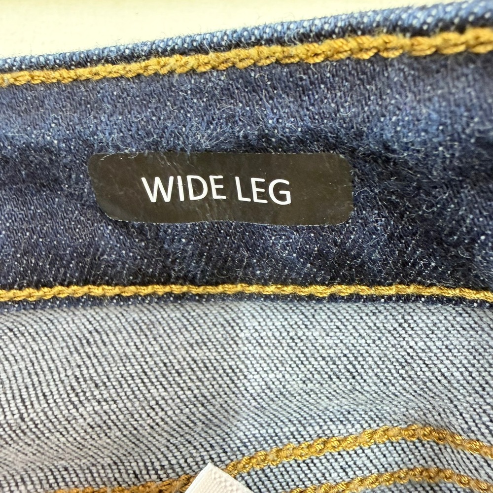 Judy Blue Wide Leg Jeans Women 5/27 Dark Wash Raw Hem High Rise Cotton Blend - Picture 4 of 10